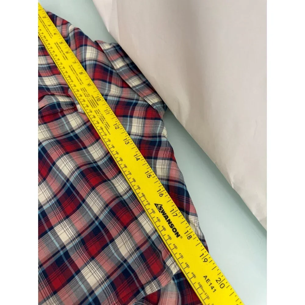 Scotch And Soda Men Shirt Lightweight Button Up Long Sleeve Plaid Large L - Picture 6 of 7